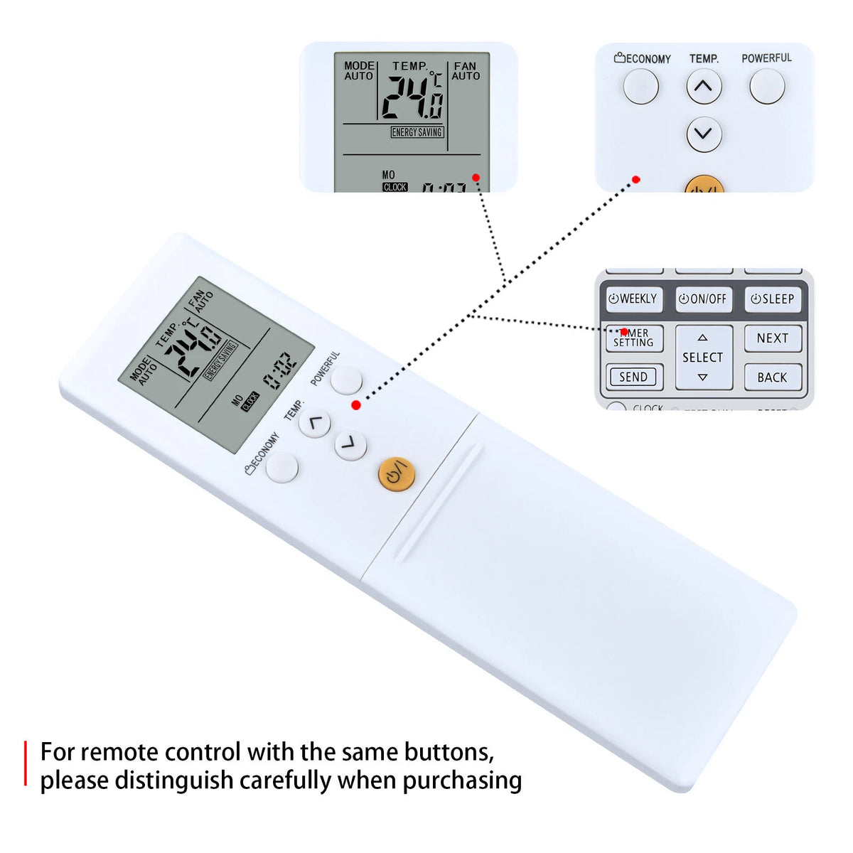 Remote Control For FUJITSU Air Conditioner AR-REM5E AR-REM1U AR-REF1U
