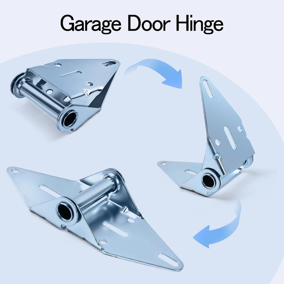 Upgrade 2-Pack Garage Door Hinges #1, 14 Gauge Galvanized Steel Heavy Silver