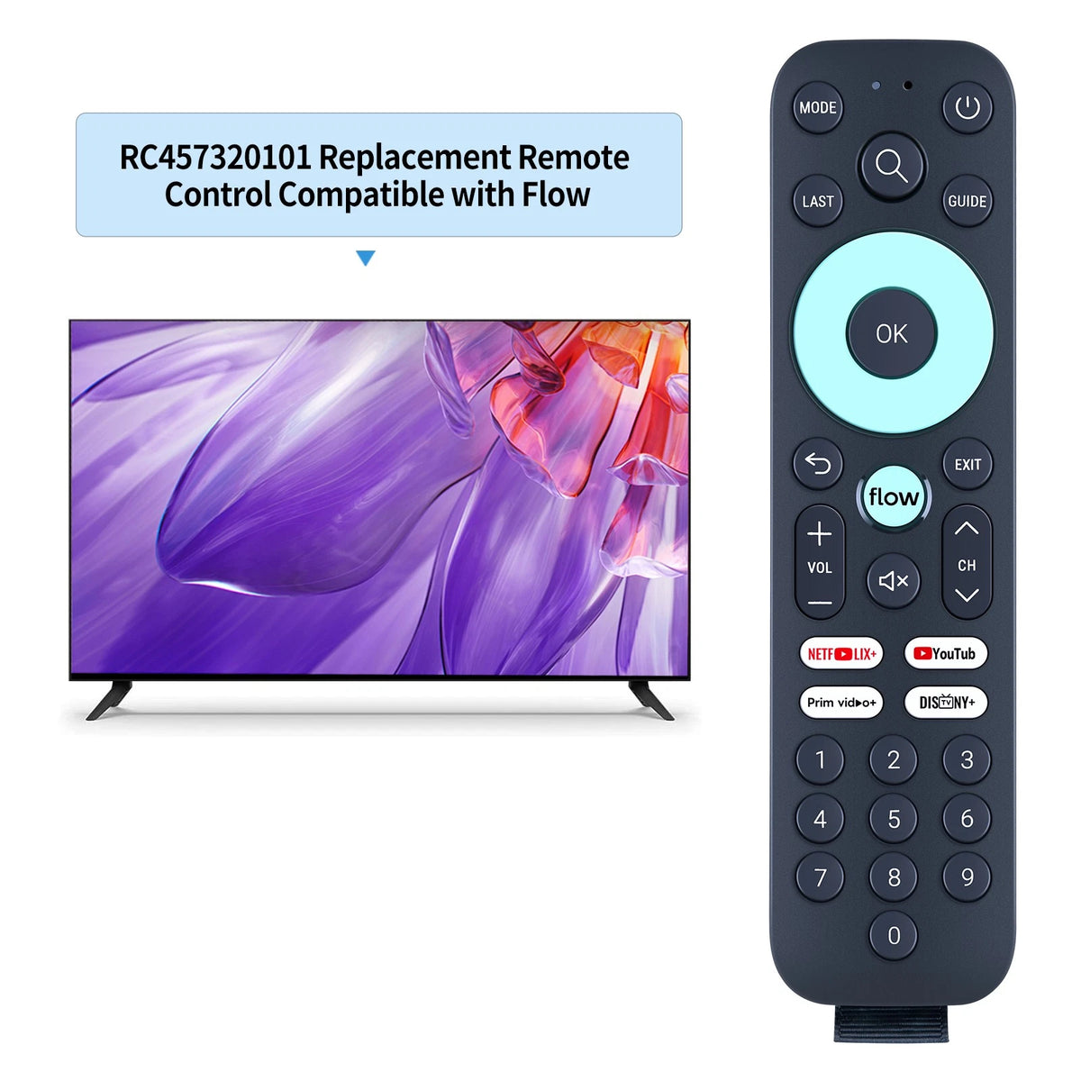 RC4573201/01 Replacement Remote Control For Flow Box Android TV