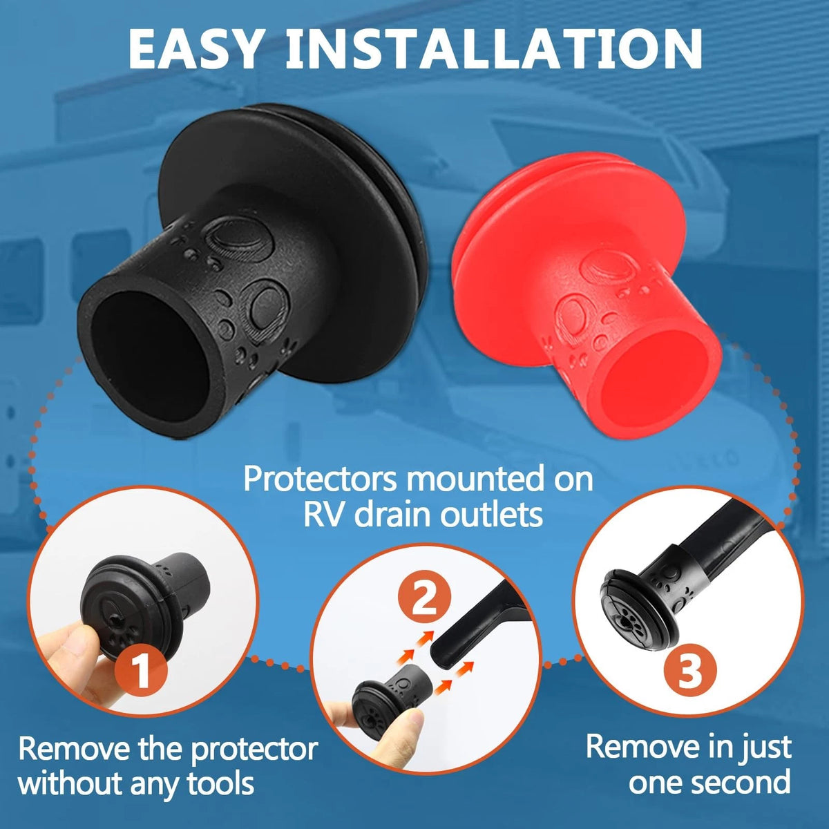 Foycow 8 Pcs RV Gutter Spout Caps - Guards Protect Cover from...