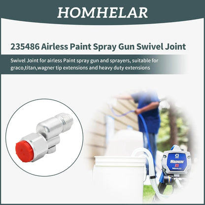 235486 7/8 Inch Thread 180 Degree Rotation Airless Paint Spray Gun Silver