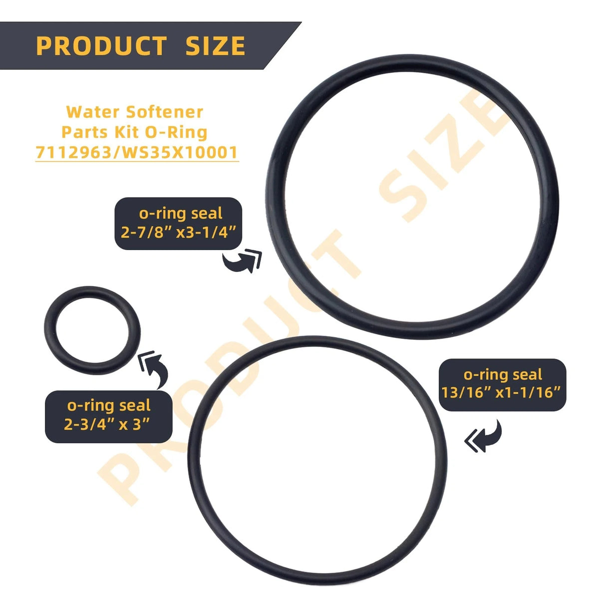 7112963/WS35X10001 Water Softener O-Ring Kit, Compatible with Northstar Black