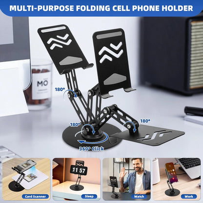 Utllsitm Foldable MTG Trading Card Scanner Stand,Carbon Steel Phone Black