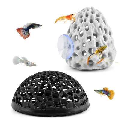 Olnverath Shrimp Dome Hide, Be-TTA Habitat Fish Tank Tunnel, Aquarium White