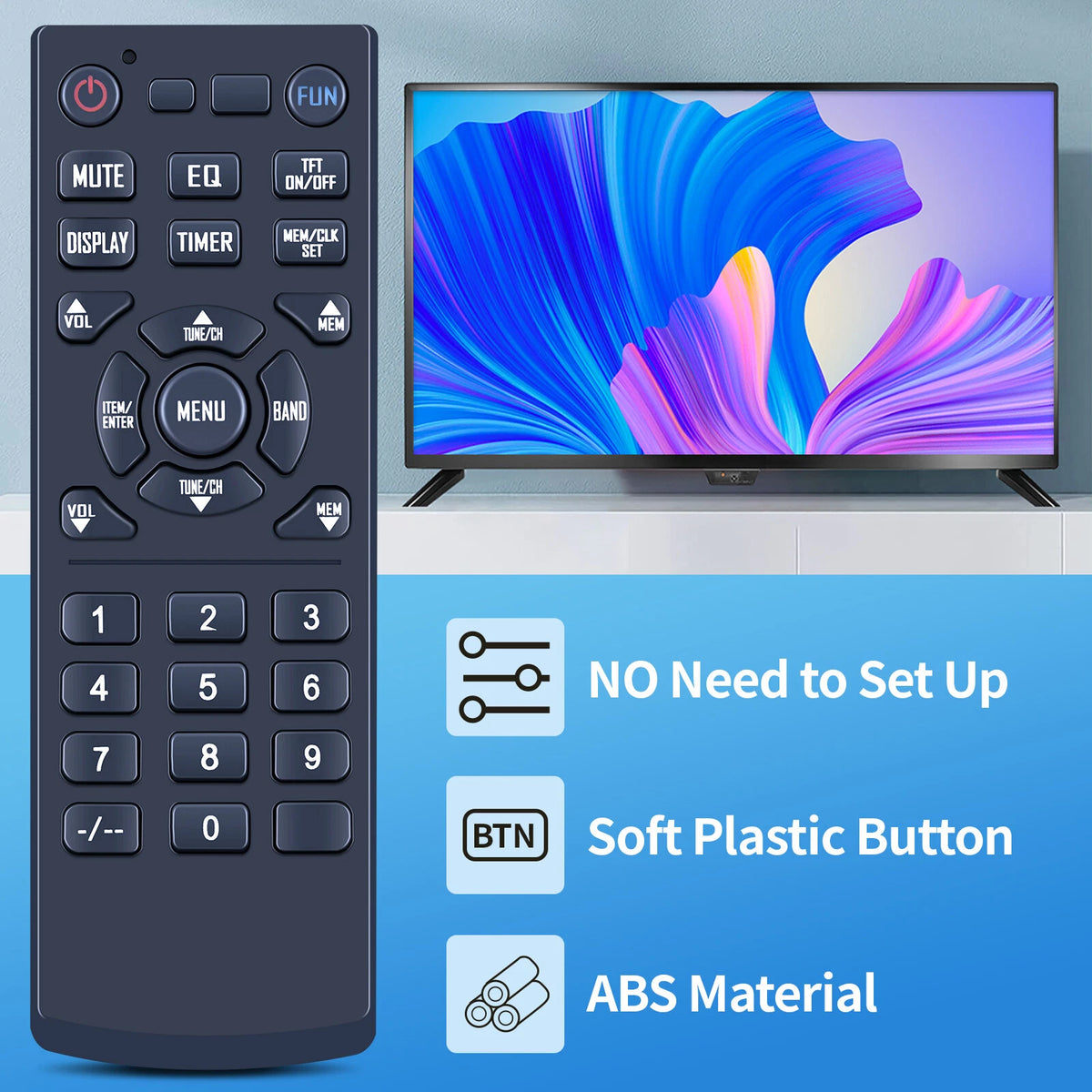 Replacement Remote Control For GPX KCL8806DT Car Audio