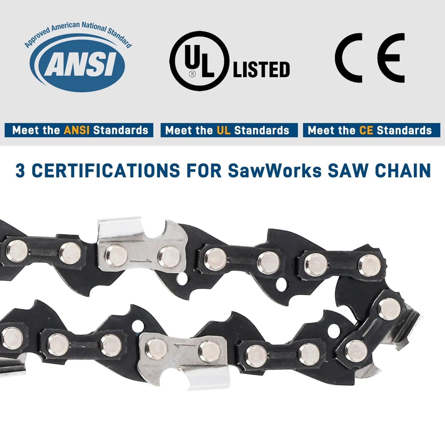 3-pack Chainsaw Chain 18 Inch, .325" Pitch .063" Gauge 74 Drive Links for...