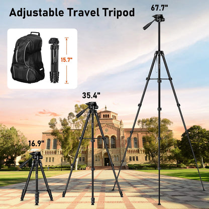 JOILCAN Camera Tripod, 68" Tablet Tripod Stand for Phone Cameras, 68", Black
