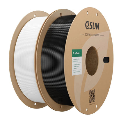 eSUN PLA Basic Filament 1.75mm, 3D Printer 2KG, Cwb-cold White + Black