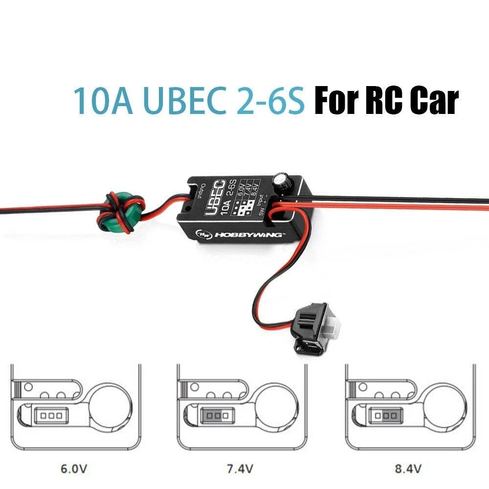 UBEC 10A-CAR 2-6s Input Voltage 6.0/ 7.4/8.4V Adjustable Waterproof Module Kit