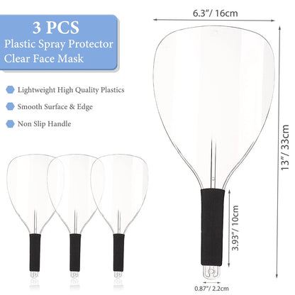 Noverlife 3-Pack Barber Salon Face Mask, Plastic 3 Ounce (Pack of 1), Clear