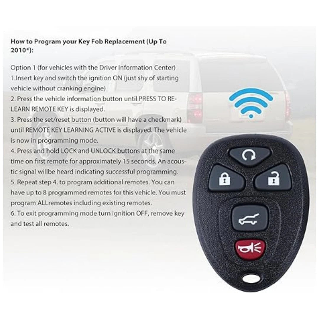 5-Button Keyless Entry Remote Car Key For Chevrolet For GMC For Cadillac Acces