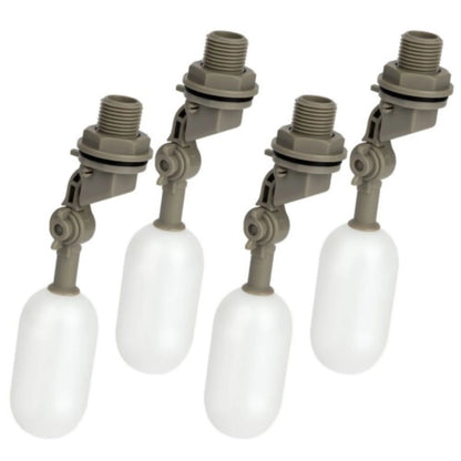 4pcs 1/2" Ball Float Valve Adjustable Arm Water Level Control Auto Fill Stop