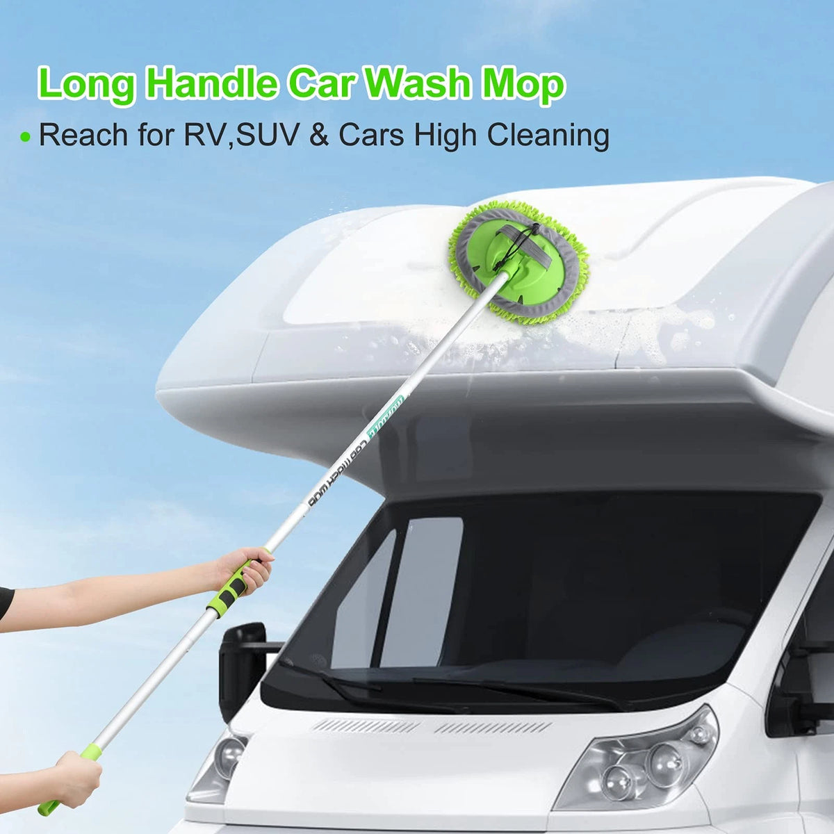 Wontolf 62'' Car Wash Brush with Long Handle Chenille 62 inches, Green