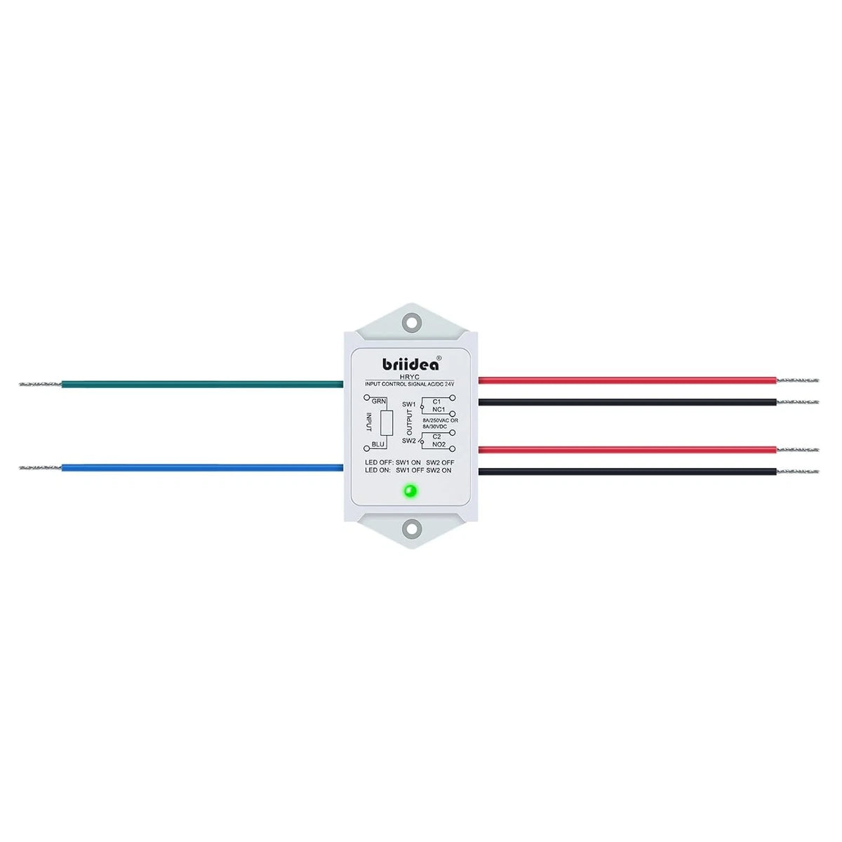 DPST 1NO 1NC 8Amp Power Relay Module, Briidea 24V AC/DC Control...