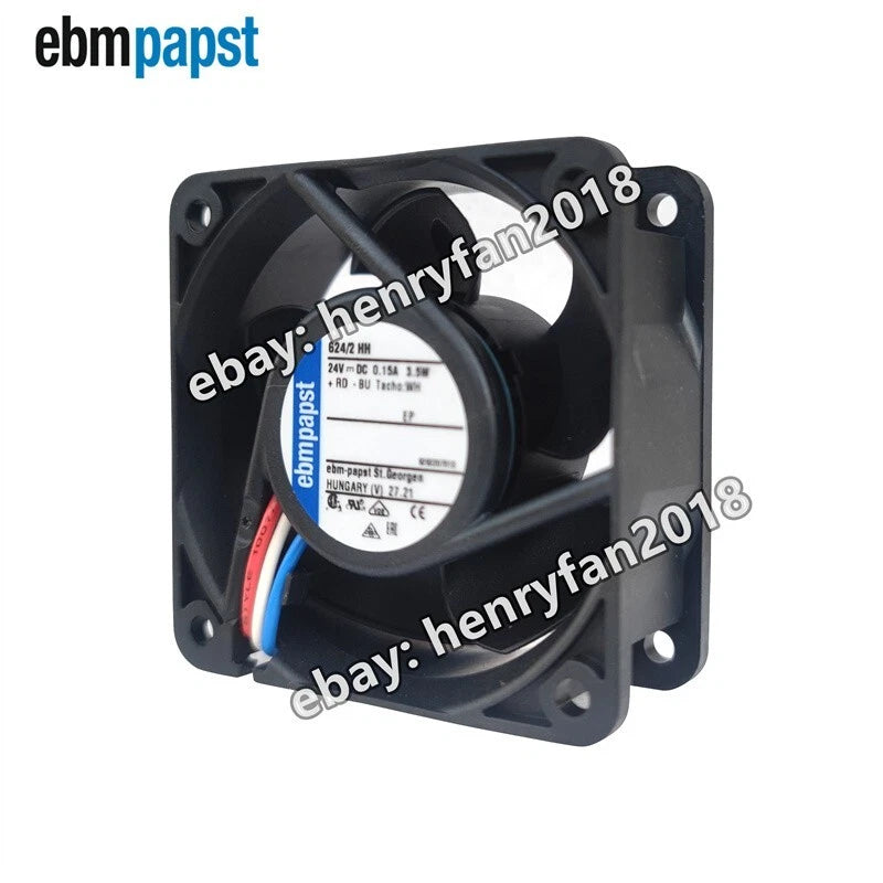 Ebmpapst Fan 624/2HH Axial Fan DC 24V 3.5W 0.15A 60*60*25MM 3-Wire Cooling Fan