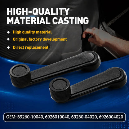 2PCS ABS Gray Interior Window Crank Handle Fits for Toyota Starlet 1981-1984