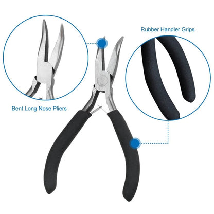 Anezus Jump Rings for Jewelry Making Supplies with Ring Pliers Silver