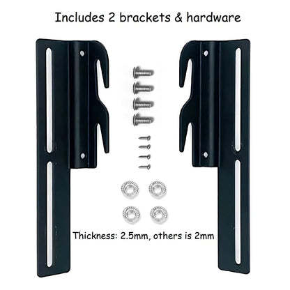 2Pcs #711 Bolt-On to Hook-On Bed Frame Conversion 2pcs 711 brackets, Black