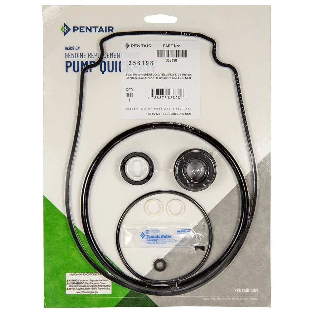 356198 Pentair Pump Seal 356198 Set, Whisperflo, Intelliflo