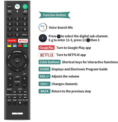 RMF-TX310U Voice Remote Control For Sony TV XBR-43X800G XBR-85X900F XBR-75X800G