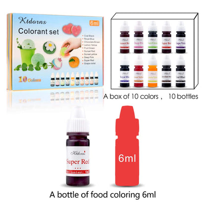 Soap Dye Making Set - 10 Liquid Black, Blue, Green, Purple, Royal Violet