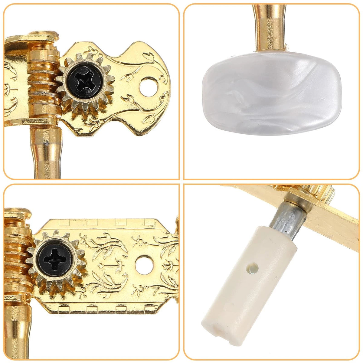 1 Pair 3L3R Classical Guitar Tuning Pegs Keys, Tuners Machine Gold