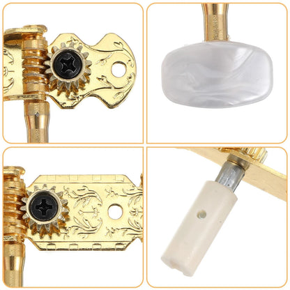 1 Pair 3L3R Classical Guitar Tuning Pegs Keys, Tuners Machine Gold