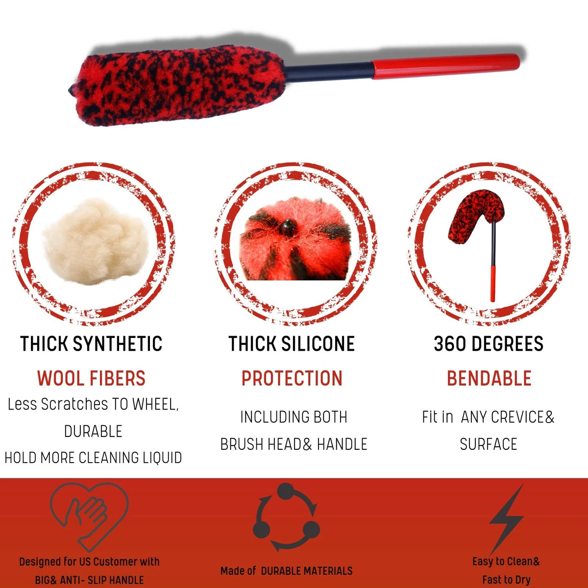 oesee Professional 4 Pack Long 4 (Red & Black), 4 & Black)