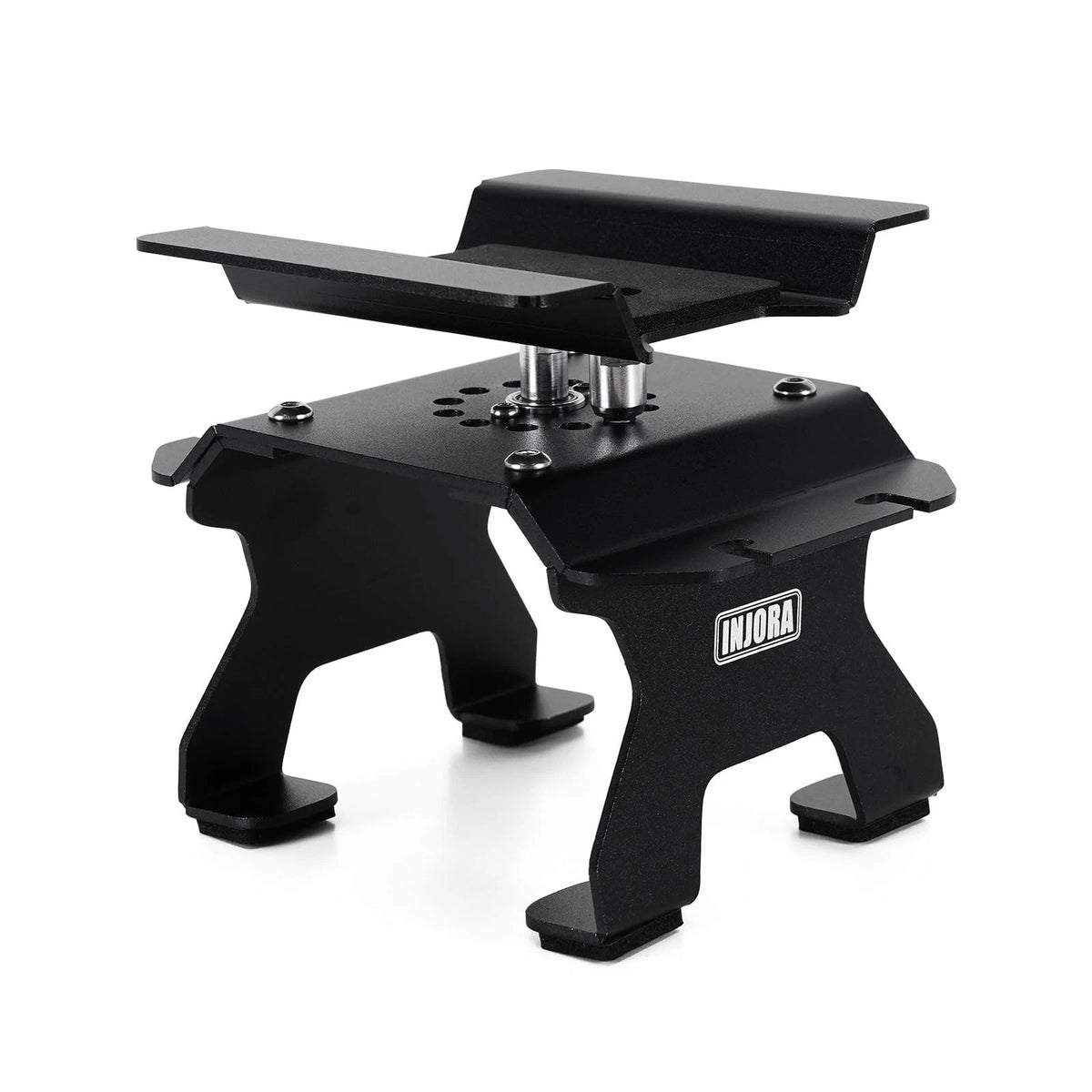 INJORA Aluminum 80g RC Car Stand with Shock Holder for 1/24 1/18 Small, Black
