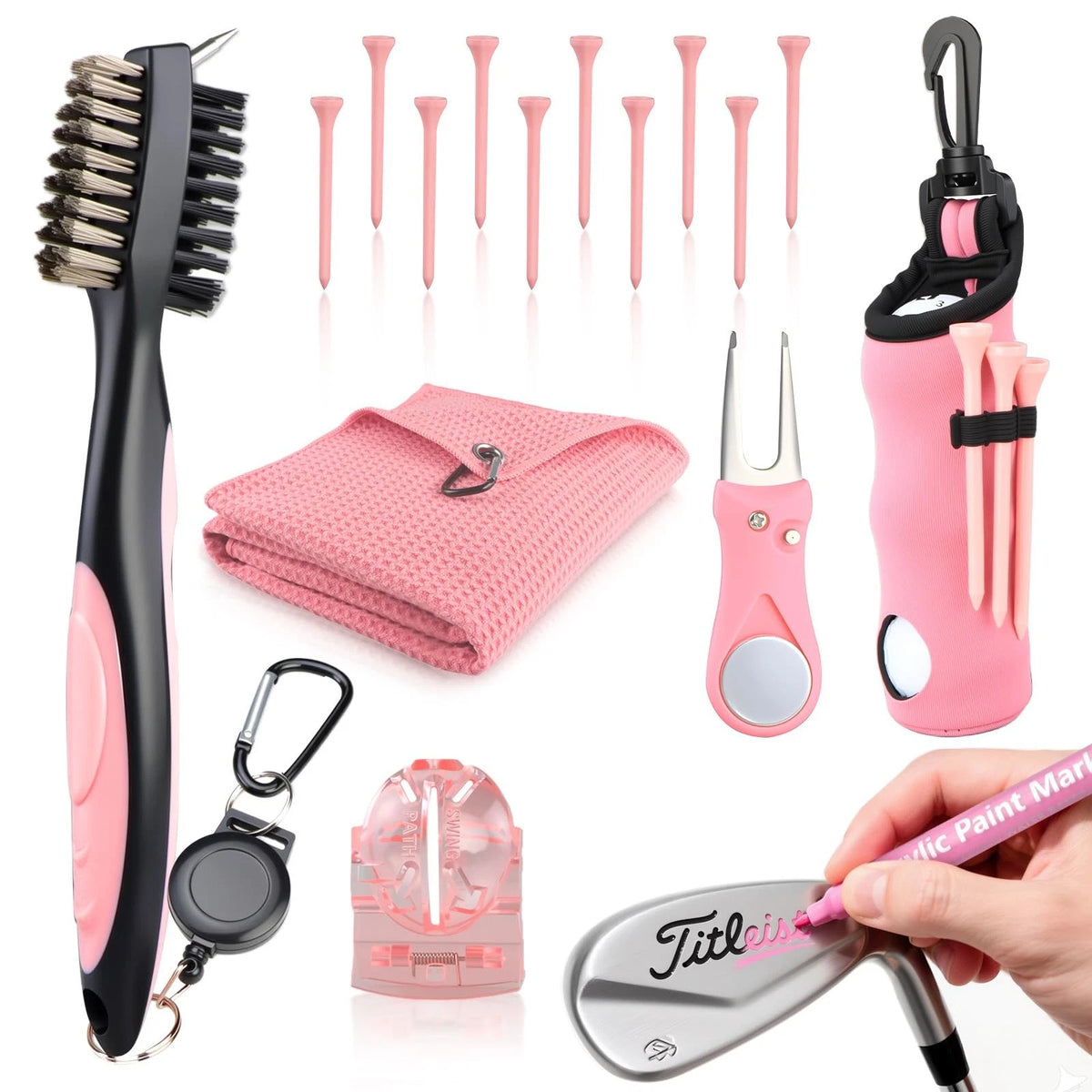 Pink Golf Accessories for Women, Acrylic Paint Ink 16 Pcs