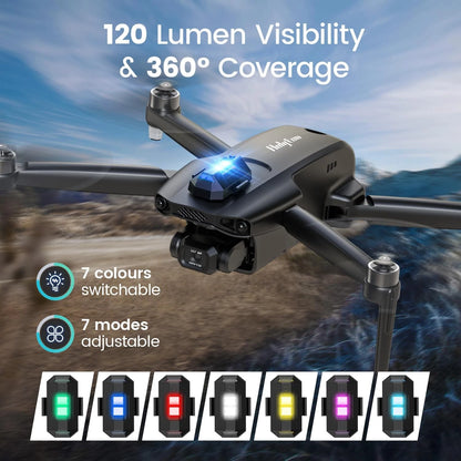 Holyton Drone Strobe Light, Anti Collision Rechargable 1-Pack, Black