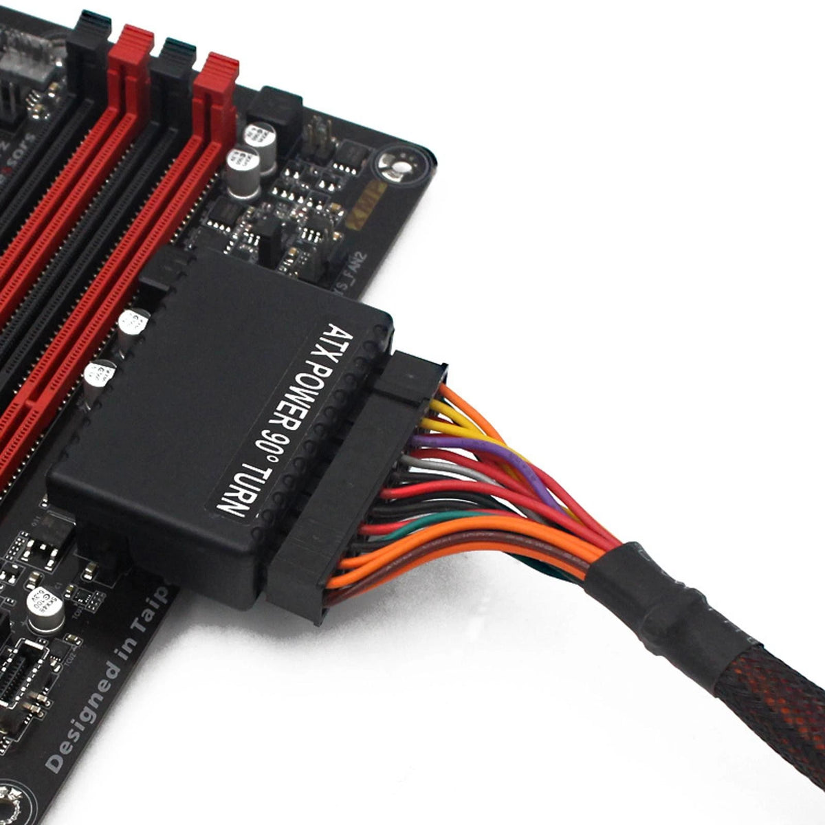 ATX Motherboard Female 24Pin To 24Pin Male 90 Degree Power Adapter Mainboard DIY