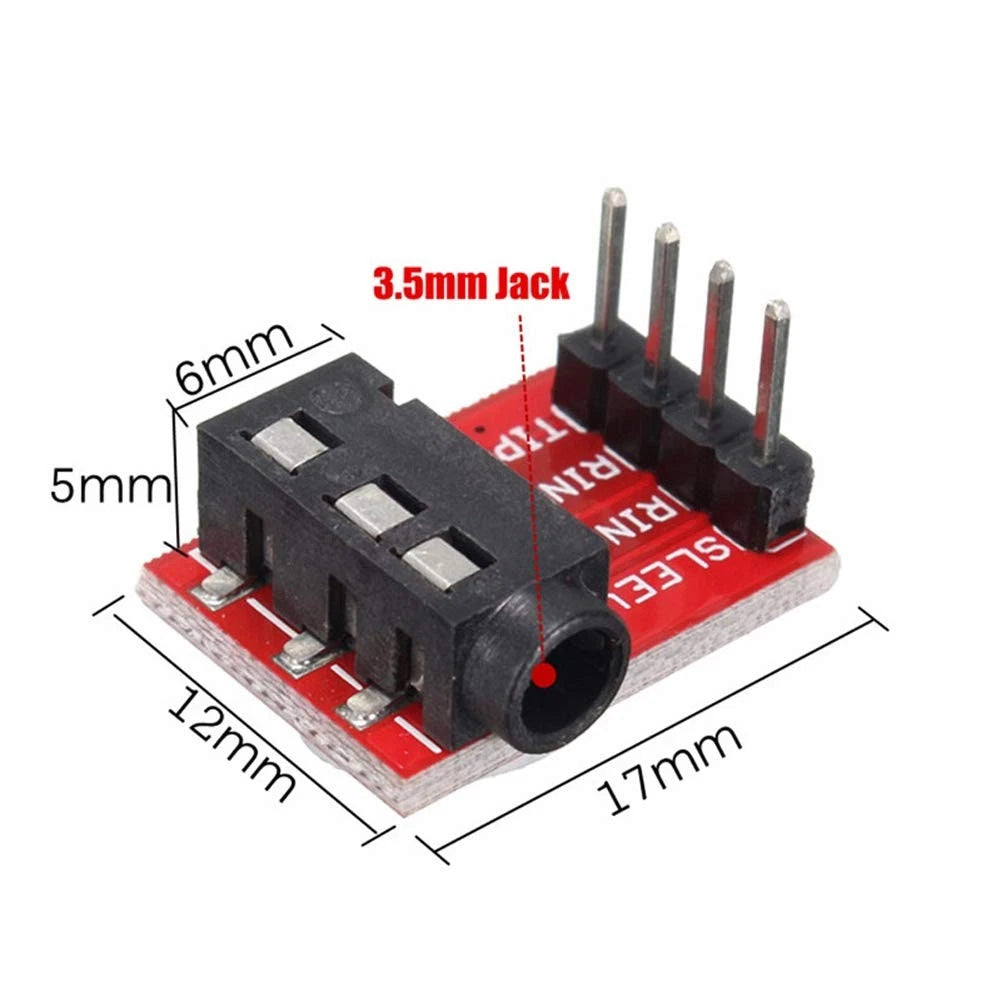 Onyehn TRRS 3.5mm Audio Jack,Breakout Headphone Video MP3 Jack red