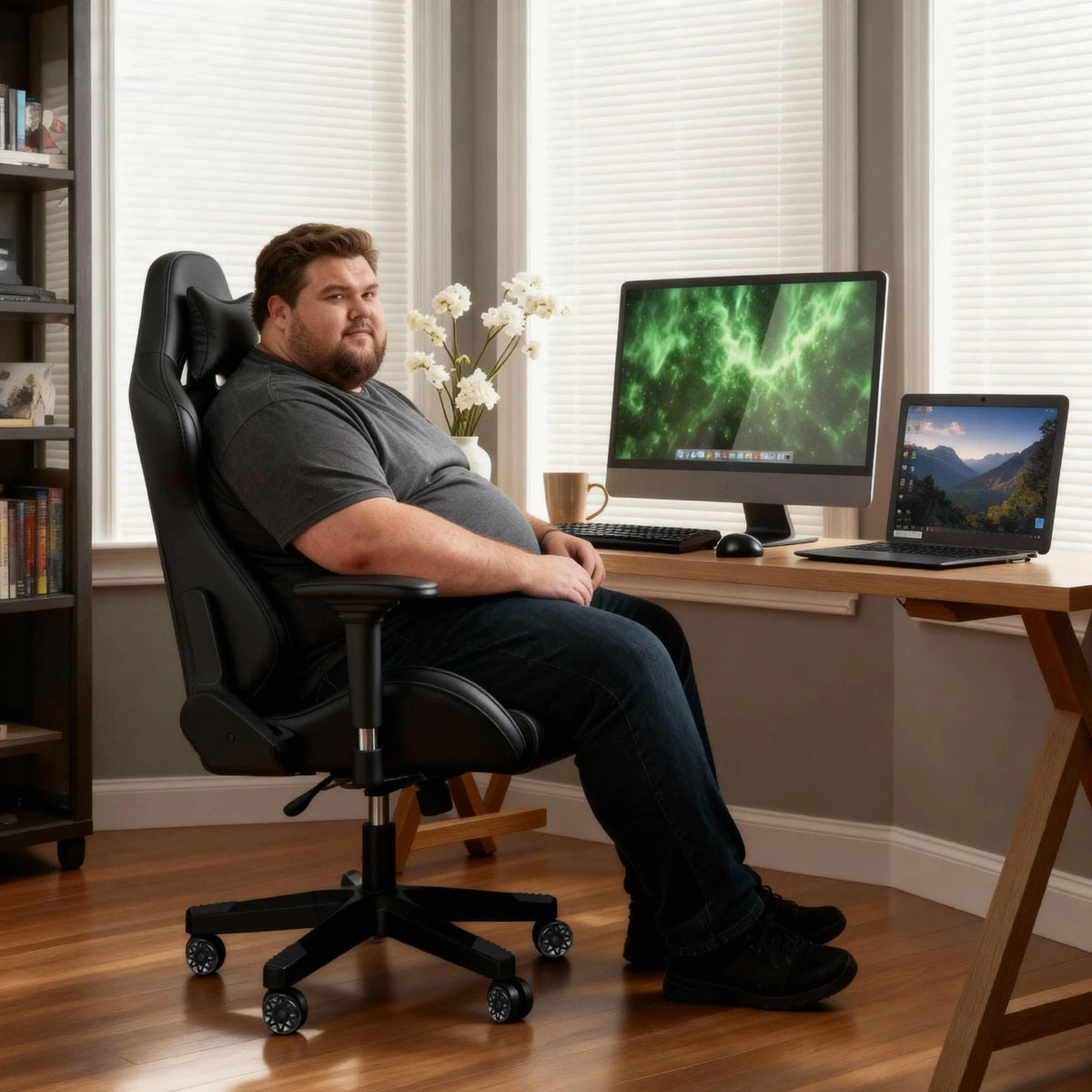 Frassie Nylon Gaming Chair Base 28 inches x 28 x 5 inches, Black