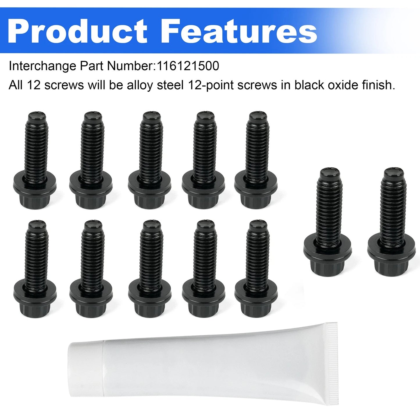 Up Pipe Bolt Set for 2001-2016 GMC Sierra 2500/3500 Duramax 6.6L V8 Diesel-12PCS