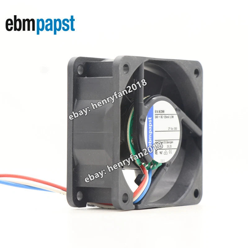 Ebmpapst Fan 614N/2HH Axial Fan DC 24V 3W 60x60x25mm 125mA Inverter Cooling Fan