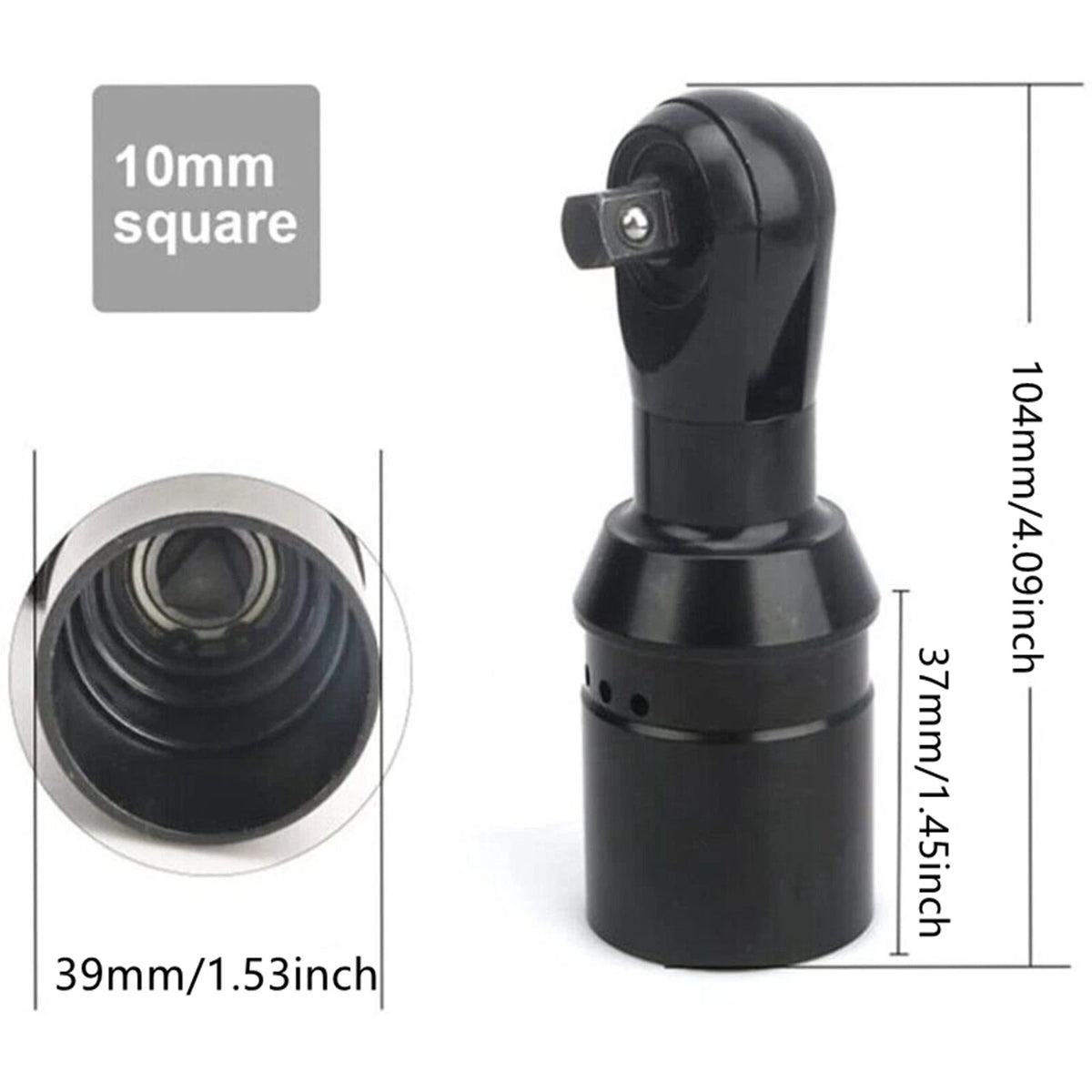 Electric Ratchet Wrench Head 3/8inch Square Drive For Builders Garage Workshop