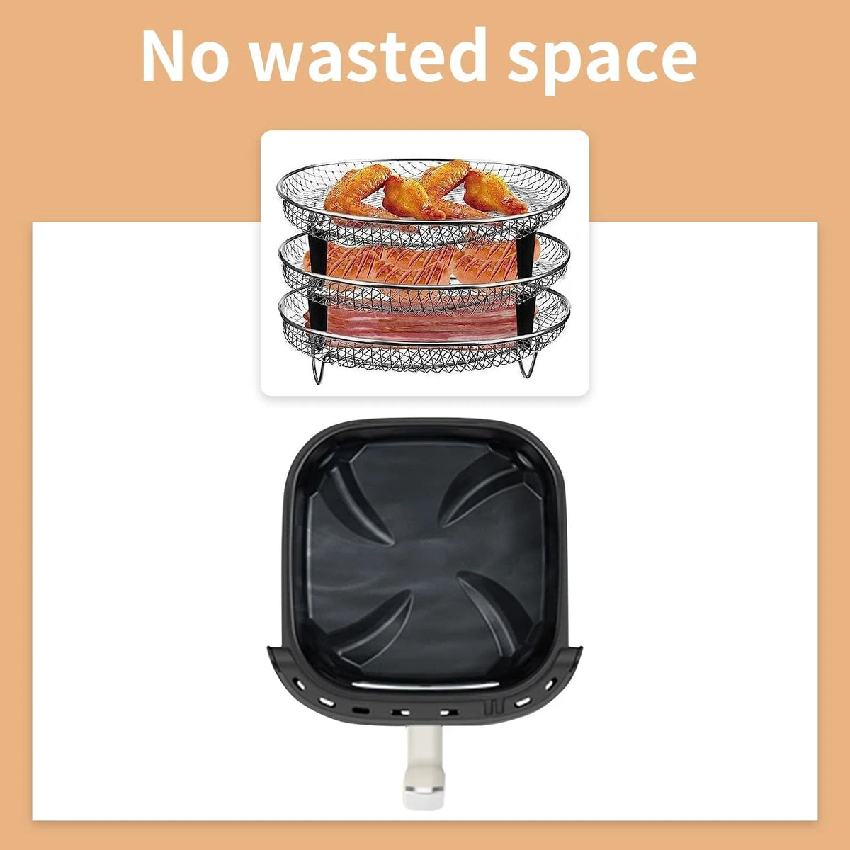 Air Fryer Racks Stainless Steel 11Pcs Universal 7.9''x1.9'', Silver
