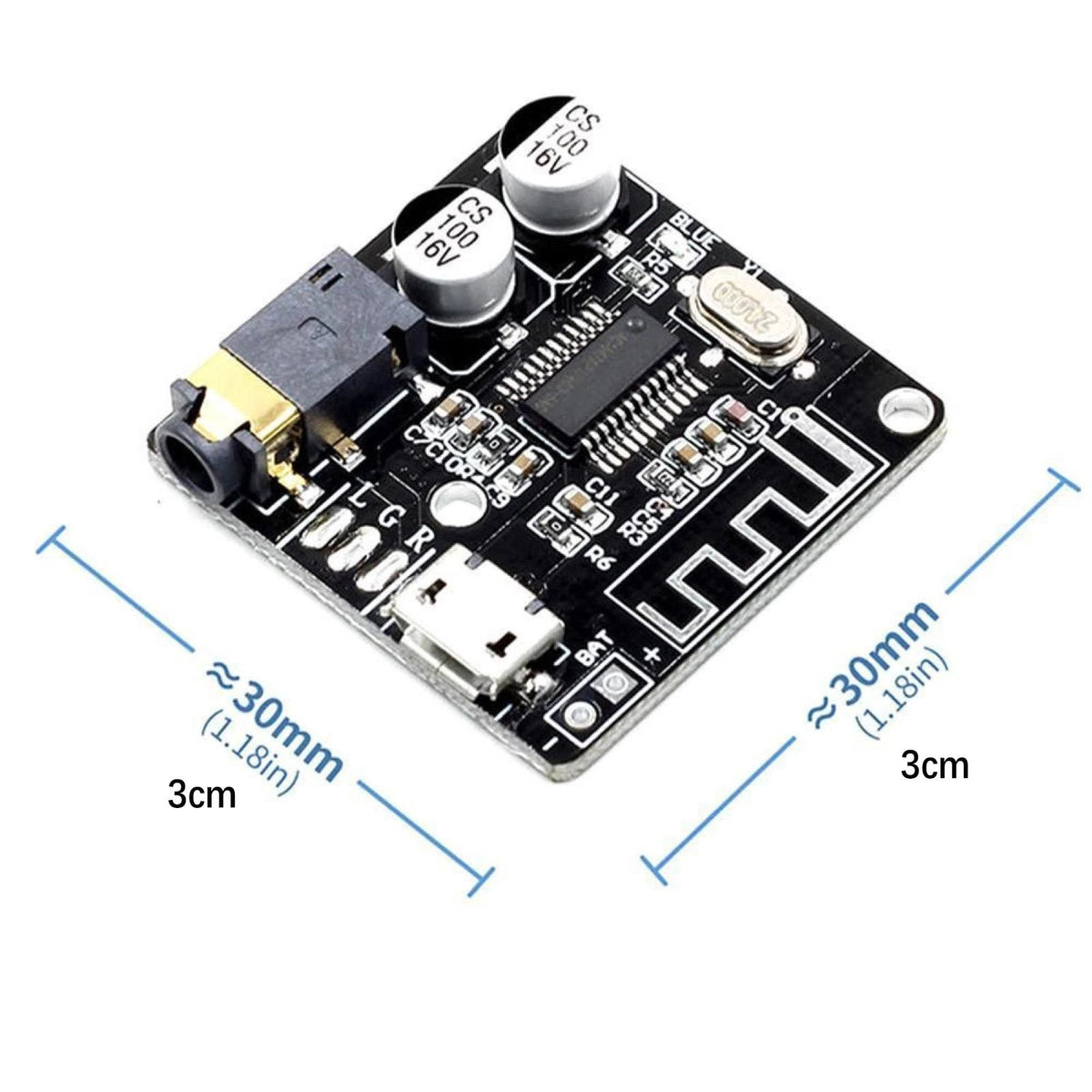 2 Piece Plastic Micro USB 5V Power Supply Bluetooth 5.0 Amplifier Module