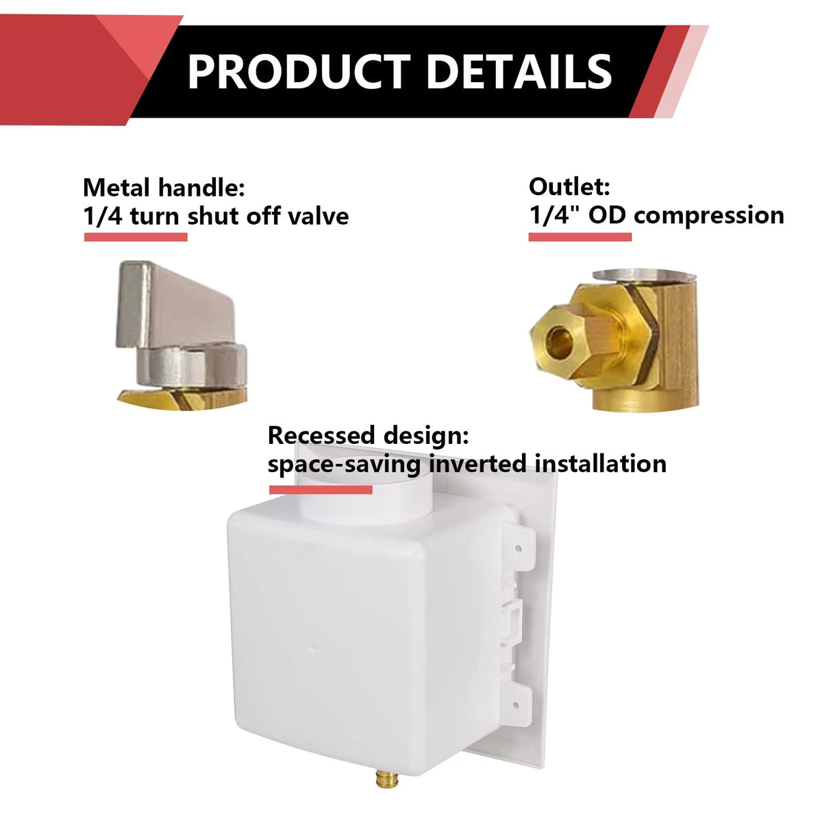 1 Piece EFIELD Ice Maker Box,1/2"PEX-A Expansion with Copper Arrestor