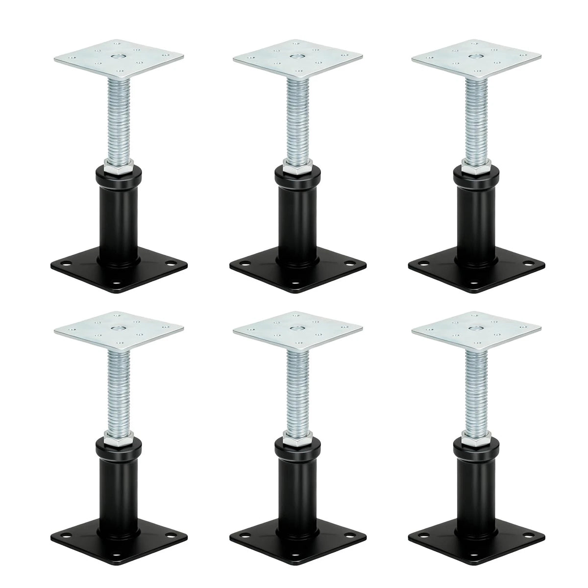 6 PCS House Floor Jacks for Lifting & Leveling, 4"–7"(6 pack), Black