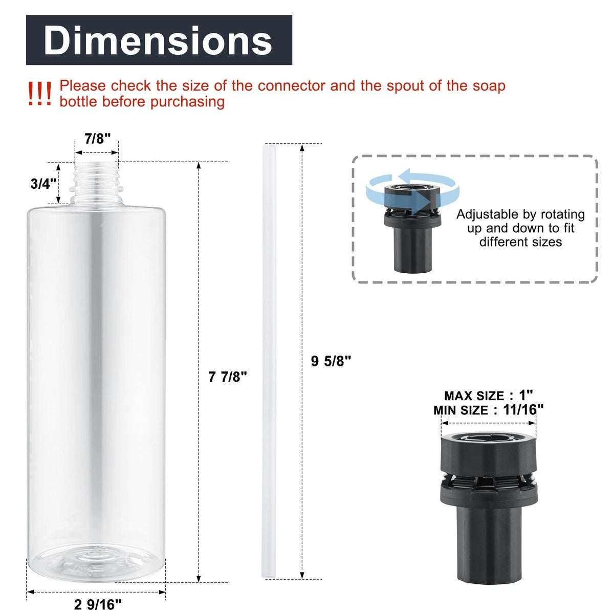 Updated Soap Dispenser Bottle for Kitchen Sink Replacement Transparent