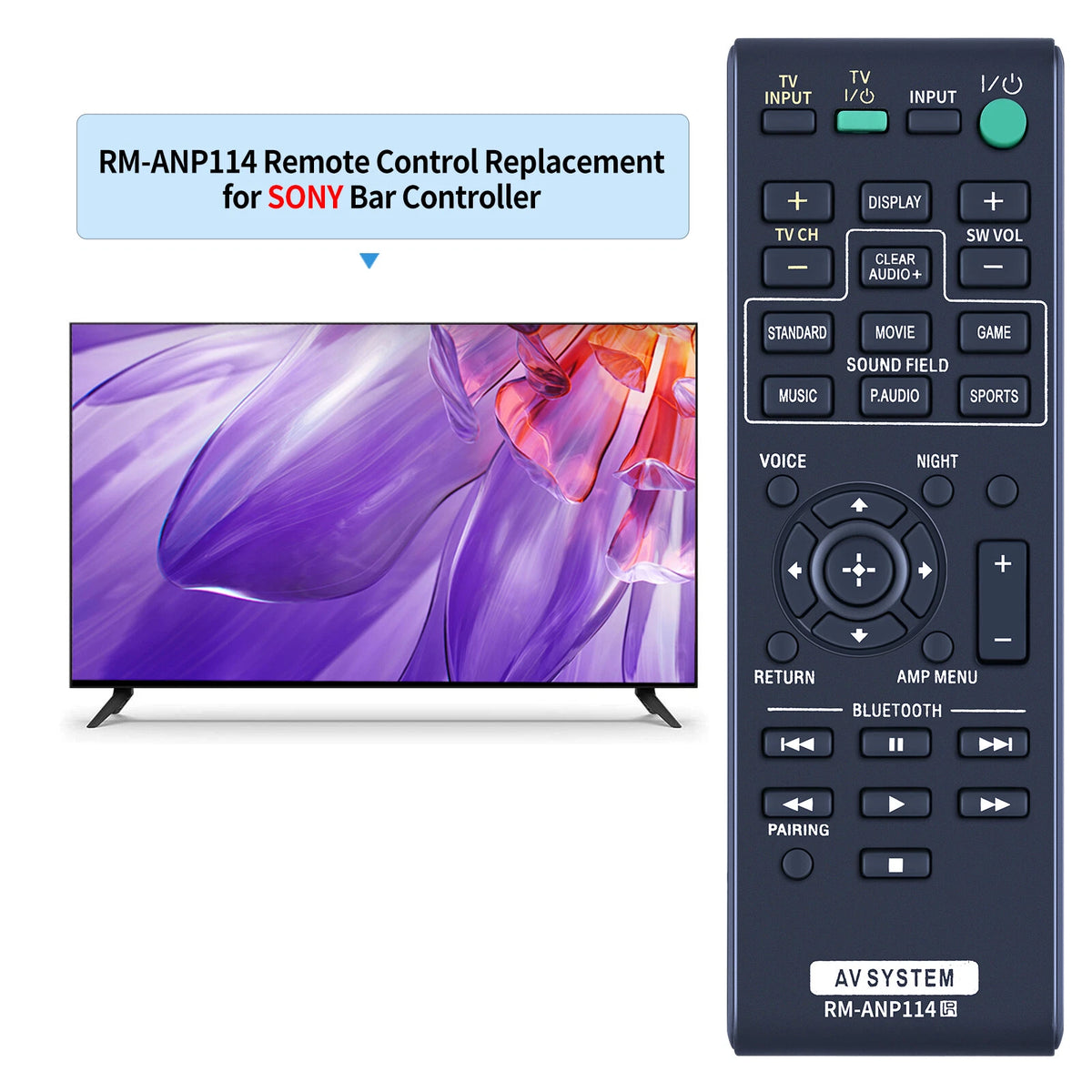 RM-ANP114 Remote Control For Sony Sound Bar HT-CT770 HT-CT370 HTCT770 HTCT370