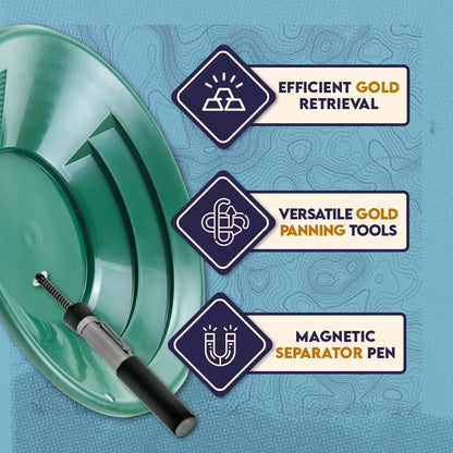 SE 11-Piece Gold Panning Kit - Complete Prospecting Set GP5-KIT111, Green
