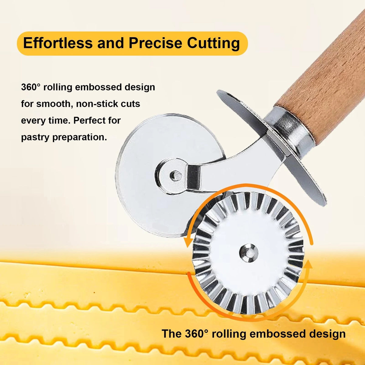 Pastry Double Cutter Wheel,2 Pack Pasta Wheel,Dual-Head 2 Pack, Silver