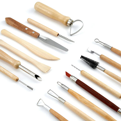 TEMONTIAN Pottery Tool Kit，Clay Sculpting Tools,43 Pcs Double Sided BLACK