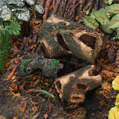 IBWell Aquarium Wood Fish Tank Decorations，Resin Fake 5.3"*2.0"*8.9", Log