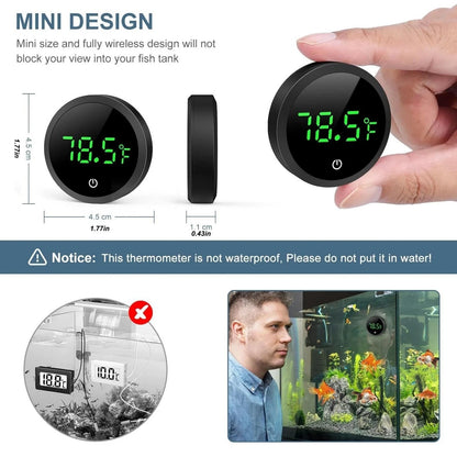 Wireless Digital Thermometer 2pcs LCD Aquarium Fish Tank Temperature Gauge