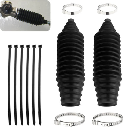 Tie Rod Boot Kit with Pinion Bellow Cable Ties and Clamps,Waterproof & Black