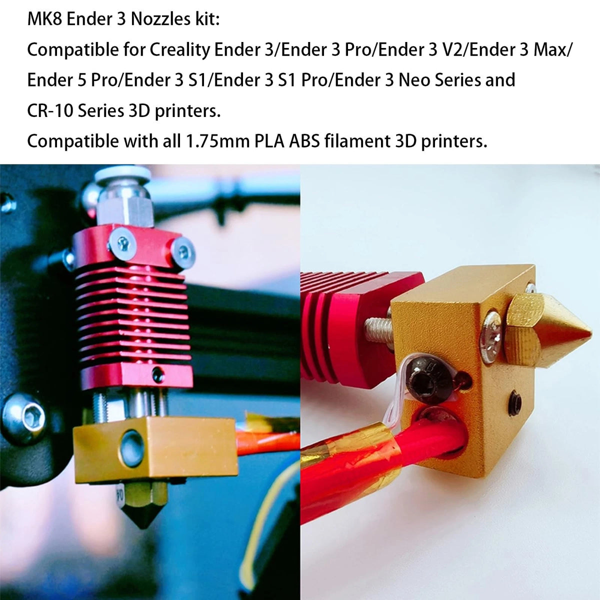 26Pcs Ender 3 Nozzles kit, MK8 Brass 3D Printer Nozzles...